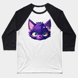 Cute Cheshire Purple Cat Baseball T-Shirt